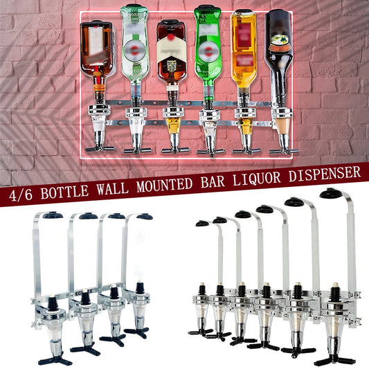 Wall-Mounted 4/5/6 Bottle Liquor Dispenser