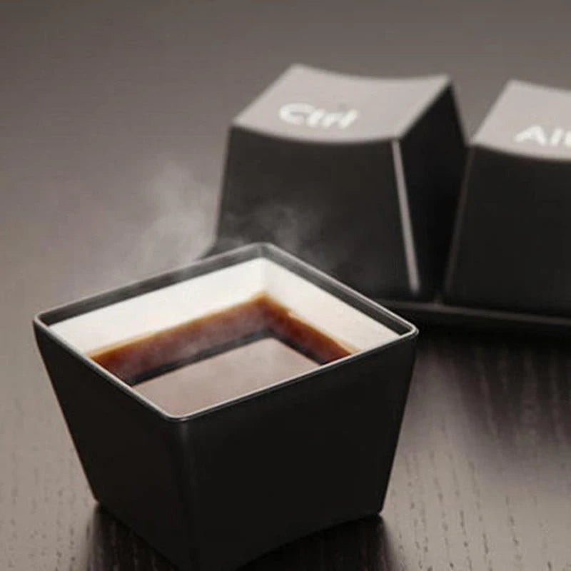 Black Creative Office Keyboard Tea Cup